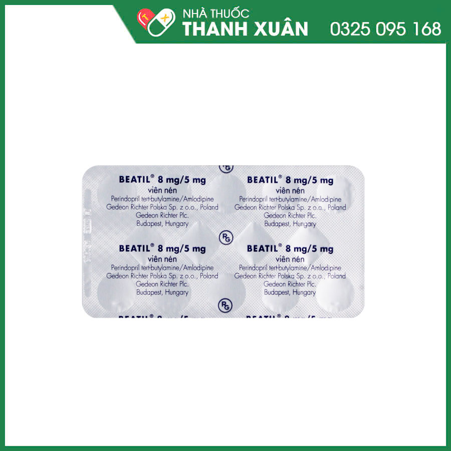 BEATIL 8mg/5mg thuốc điều trị tăng huyết áp vô căn và bệnh mạch vành ổn định
